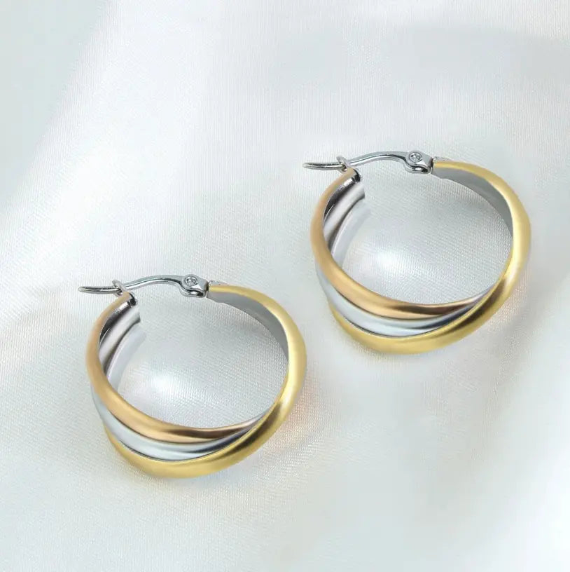 Boho Earrings Made of Silver and Gold